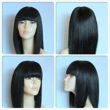 HIGH HEAT RESISTANT HAIR SMOOTH FRINGE OFF BLACK LADY WOMENS