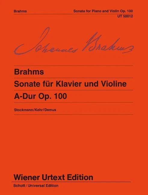Sonata Op.100 A Johannes Brahms Book [Softcover] Violin and Piano Wiener Urtext - Image 3 of 3