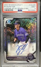 RYAN RITTER 1st Bowman Sparkle Auto /71 PSA 9 Mint 2022 Draft #CDA-RR Rockies RC
