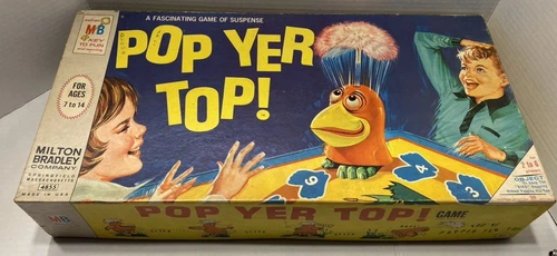 Pop Yer Top! Board Game VTG 1968 Milton Bradley Silly Koo Koo Bird, Family Fun