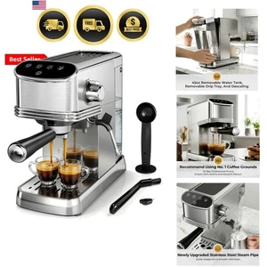 Espresso Machine 20 Bar, Small Coffee Maker with Milk Frother, Stainless Stee...