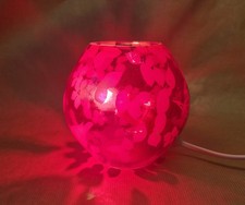 Ikea Knubbig Tischlampe rot Glas Kirschblüte Kugel
