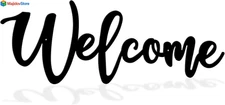 Welcome Metal Sign Wall Decor, Cut out Receive Sign, black 