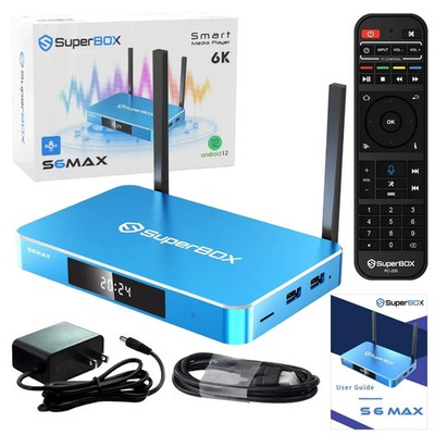 Superbox S6 MAX Smart TV Box 4K UHD 64GB Storage Built-in Voice Control for Home