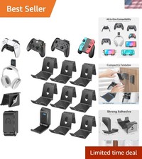 Controller  Headset Wall Mount Holder Stand, Foldable Headphone Stand, Gamin...