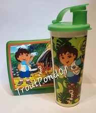 Tupperware Sandwich Keeper Tumbler Go Diego 16oz Flip Top Seal Kids Lunch Set