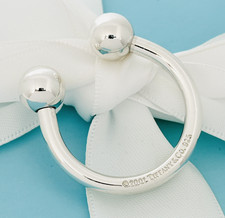 Tiffany  Co Horseshoe Key Ring Chain Keychain in Sterling Silver