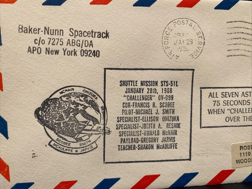 Shuttle STS-51L Challenger Disaster BAKER-NUNN SPACETRACK TRACKING 28 JAN 1986 - Image 2 of 4