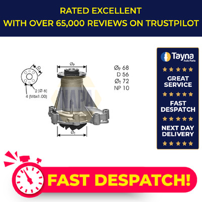 Water Pump fits MERCEDES 350GD W463 3.4D 91 to 96 OM603.972 Coolant NAPA Quality