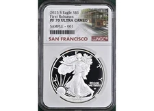 2025 s proof silver eagle ngc pf 70 uc first releases sf presale
