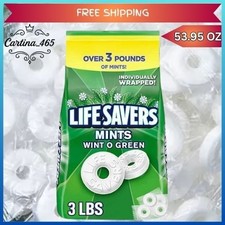 Life Savers Wint-O-Green Mints Hard Candy 53.95 oz Bulk Bag NEW  FREE SHIPPING 