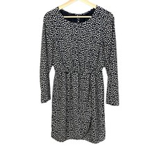 J Crew Tulip Hem Black White Heart Print Faux Wrap Dress 4 S Valentine's Day