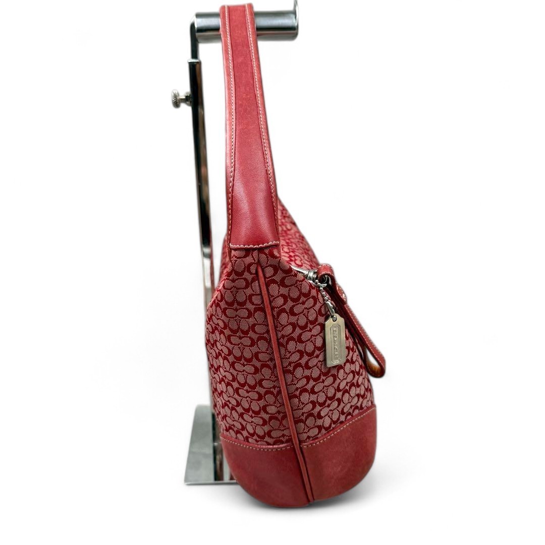 Coach Vintage 6617 Red Signature Ergo Hobo Shoulder Bag Y2K Purse