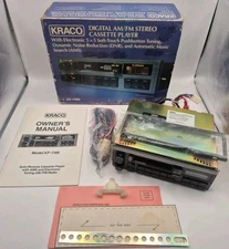 Kraco Digital AM/FM Car Stereo Cassette Player Radio Model KF-1186 Box/Manual