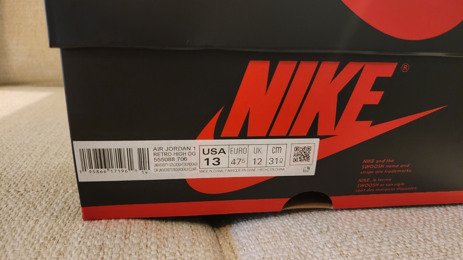 Nike Air Jordan 1 Retro I High OG Brotherhood 2022 Size 13 555088-706 Omega thumbnail 8