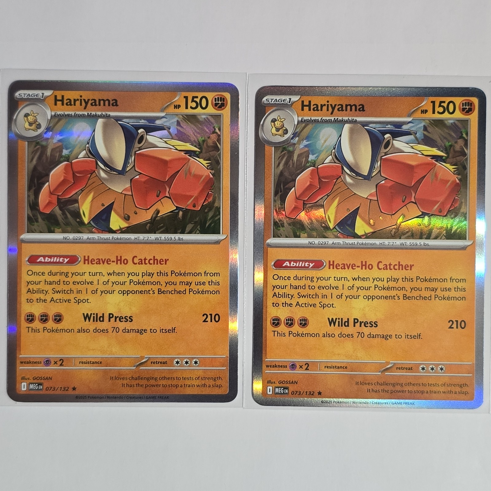 2x Hariyama 073/132 Me01: Mega Evolution Holo