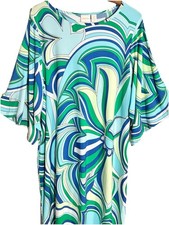 Chicos Womans Modern Abstract Dress Sz 3- XL Wide Slit Sleeve Party Cruise Weddi
