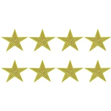 8 Pack Star Iron on Patches, 3.2x3.2 Inch Sew on Star Patches[Golden Yellow]