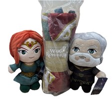 Lord Of The Rings War Of The Rohirrim Cloak Blanket And Helm & Hera Plush Bundle