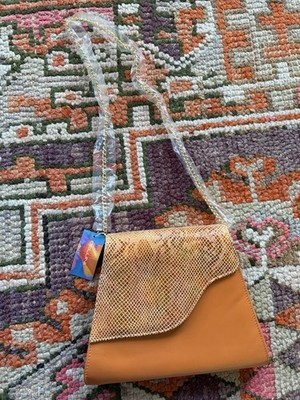 Bellini Orange Purse  Handbag Snakeskin Boho New With Tags NWT