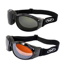 2 GOGGLES Motorcycle Riding Smoke Lens & Driv...