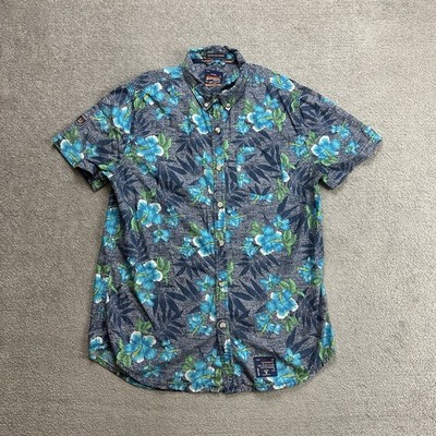 HAWAII Hemd Hawaiishirt Floral L Magnum Rockabilly Hawaiianer Aloha 7507 Blau