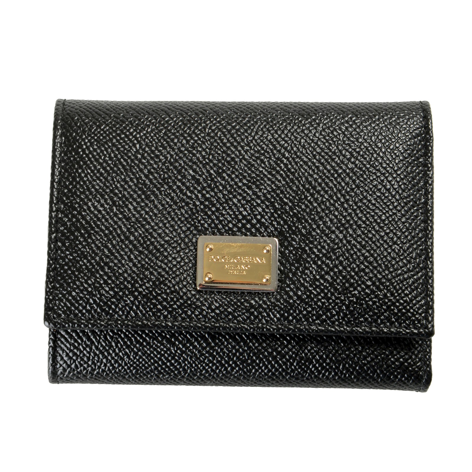 Двойной кошелек Dolce - Gabbana Унисекс из 100 текстурированной кожи с металлическим логотипом 66590₽