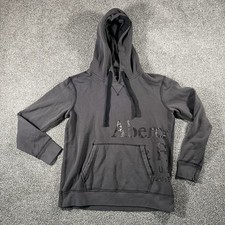 Abercrombie Fitch Men s Gray Pullover Hoodie Graphic A F Fleece Size Small