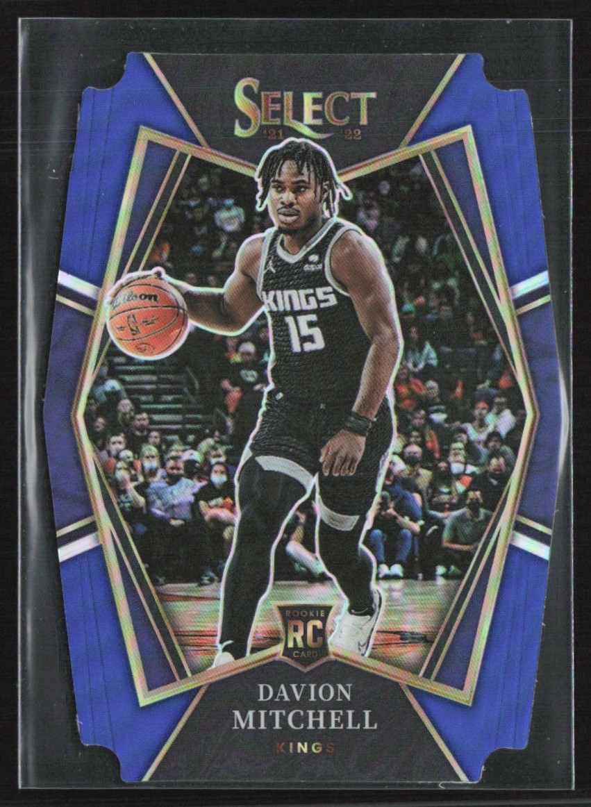 Davion Mitchell 2021-22 Panini Select Blue Prizm Die Cut RC /249 #118 Sacramento