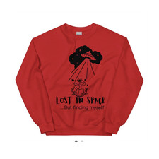Gildan Mens Red Lost In Space Graphic Print C...