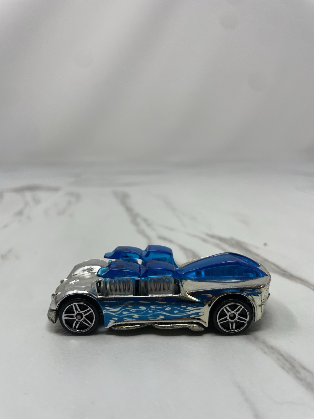 Hot Wheels 2006 What 4-2 Chrome Burnerz Series Blue Silver Race Car Malaysia