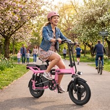 Peak 750W Folding Electric Bike for Adults, 14'' Commuter Teens EBike 48V 24MPH