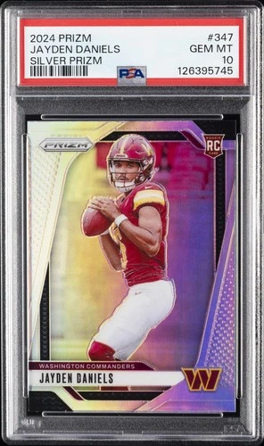 2024 PANINI PRIZM SILVER PRIZM #347 JAYDEN DANIELS PSA 10