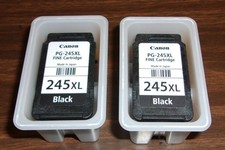 2 'EMPTY' Genuine CANON BLACK PG-245XL Fine Cartridge - Used! - Refill Only!