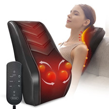 Neck Back Massager with Heat 3D Deep-Kneading Shiatsu Pillow, Black Home U