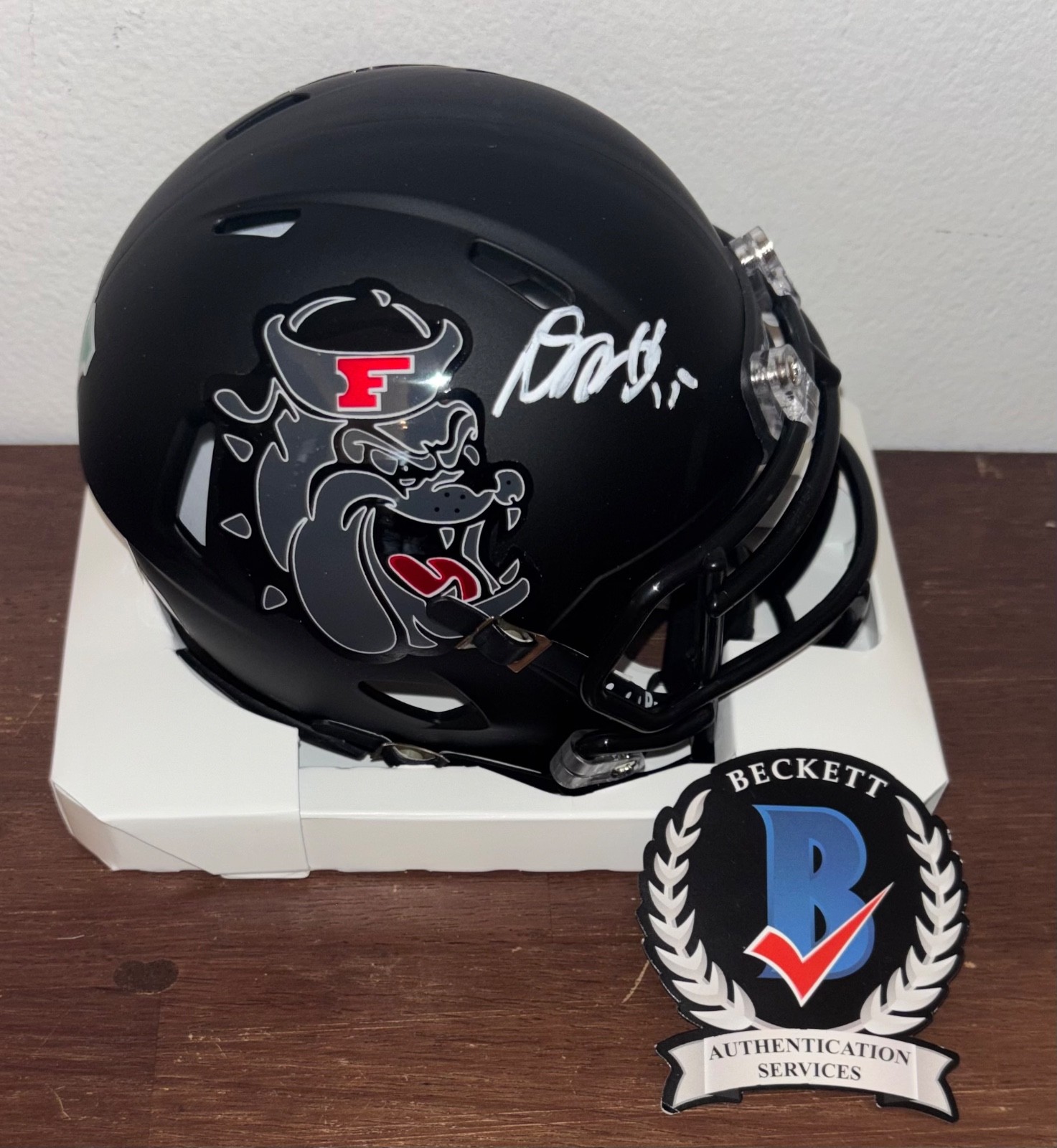 Davante Adams Autographed Signed Fresno State Bulldogs Mini Helmet Beckett Wit 