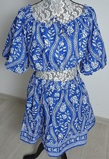 Primark 2Tlg. Rock & Oberteil kurz Gr. 40 Blau / Weiß wie Neu