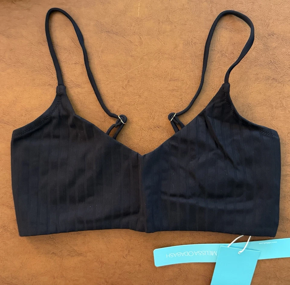 Top de bikini Melissa Odabash Tortola negro talla IT 46 (talla 10 de EE. UU.) NUEVO CON ETIQUETAS Foto 3 de 4