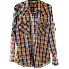 Men  s Vintage Levi  s Red Tag Long Sleeve Plaid Button Up Shirt Large