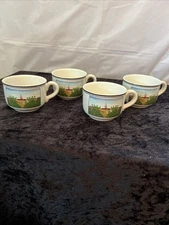 Villeroy & Boch Design Naif Set Of 4 Tea Coffee Cups Duck and Farm - Very Nice!