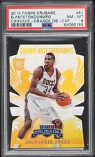 2013 Panini Crusade #61 ORANGE PRIZM /99 Giannis Antetokounmpo ROOKIE RC PSA 8