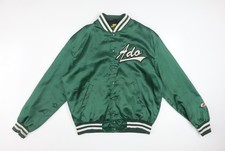 SSK Men’s Green Varsity Baseball Jacket Size L Retro Satin Bomber