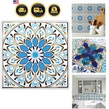 32 Moroccan Tile Peel and Stick Backsplash, 6" x 6" Waterproof Mandala Stick ...