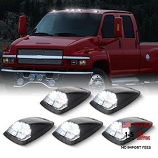 LED Cab Roof Marker Lights Top Clearance Running Lights Smoked Len White LED
