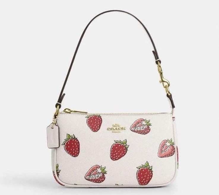 Coach Nolita 19 Leather Shoulder Bag With Strawberry Print CAL25