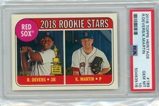 2018 Topps Heritage Baseball #189 Rafael Devers/Kyle Martin Rookie PSA 10