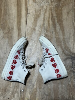 Play by Des Carcons Converse sneakers Canva Men 7 Women 9 white Lace High Top