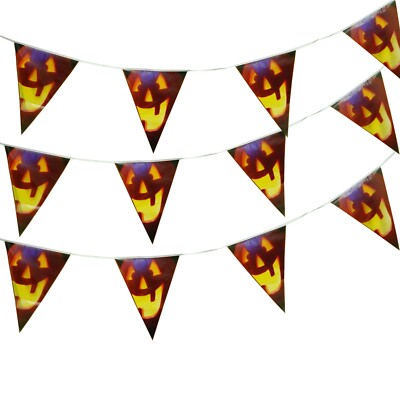 6m Halloween Wimpel Banner Girlande Papier Wimpel für Indoor Outdoor 15 Fahnen