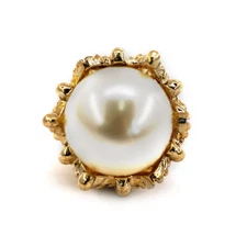 20 PCS Mini Crown Buttons 13mm Metal Shank Faux Pearl