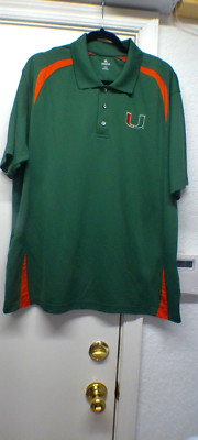 KA KNIGHTS,  Size XL Men's Univ. Of Miami, Green. Button Close Shirt Short Slv.